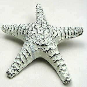 White Cast Iron Starfish Cottage Beach Seaside Ocean Décor 8" wide 0184-0050